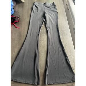 Womens High Waisted Flare Leg Yoga Pants Black Stretch Leggings Small‎